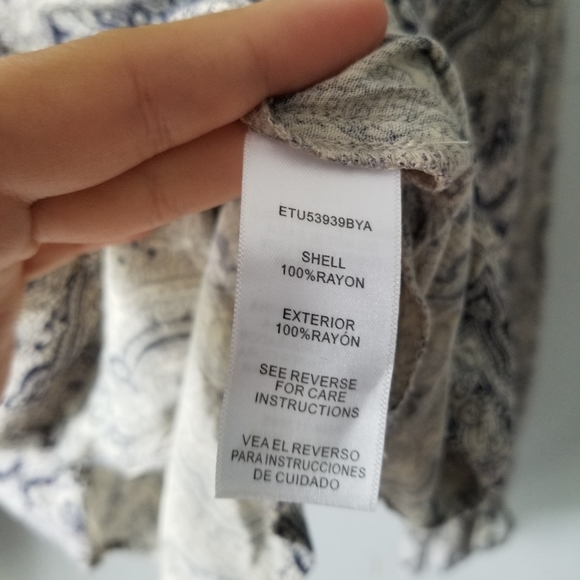 Altard State Paisley Boho Lace Up Sleeve Top Medium - Picture 5 of 10